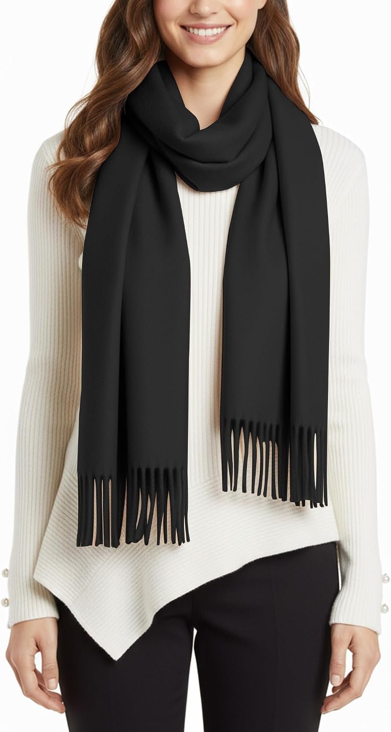 BFONS Winter Sarf for Womens, Fashion Long Shawls Wraps Pure Color, Cashmere Scarf Pashmina Shawls Wraps for Wedding Party
