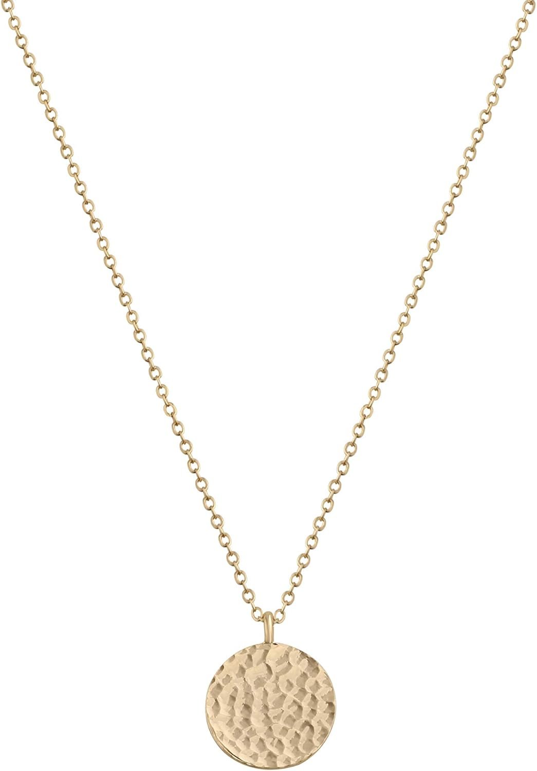 Fettero Pendant Necklace Gold Choker Layered Coin Open Karma Circle Full New Crescent Moon 14K Gold Plated Dainty Simple Moon Phase Jewelry for Women Gift