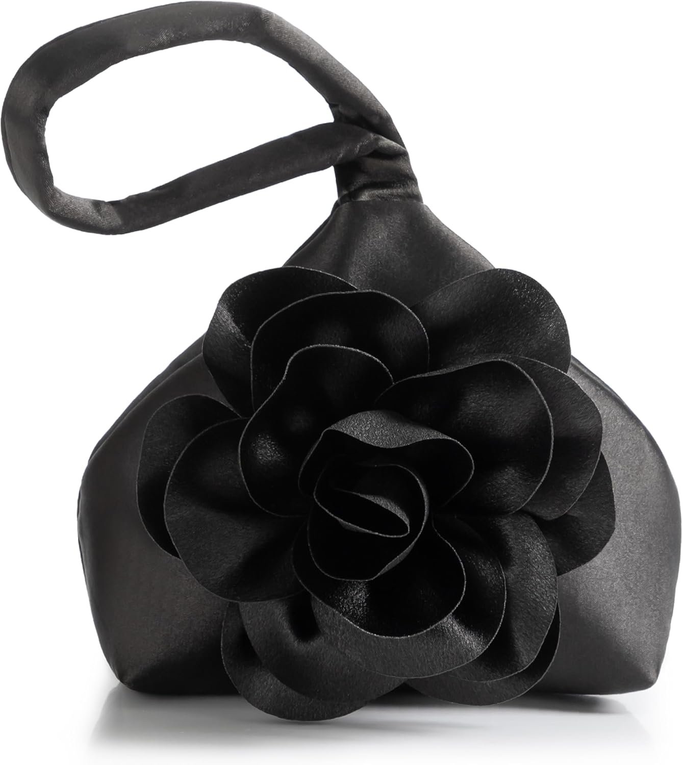 BABEYOND Clutch Purses for Women – Evening Bags Flower Satin Handbag Classy Wristlet Purse for Party Daily Wedding