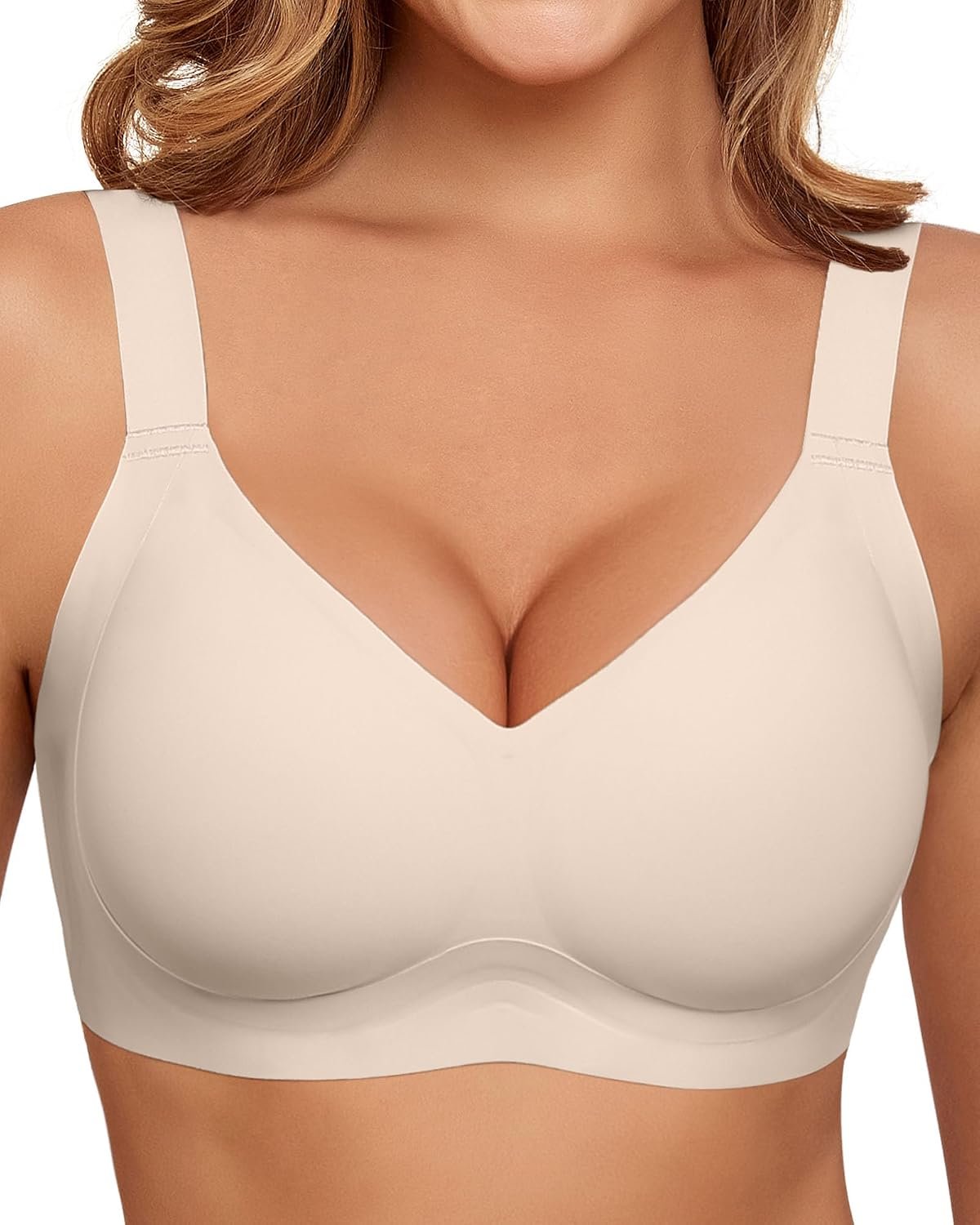HORISUN Wireless Bras for Women Soft Comfortable No Underwire T Shirt Bra Seamless Full Coverage Bras with Support