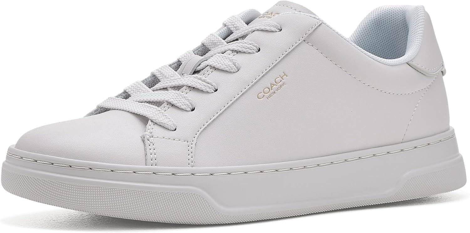 Coach, Women’s, High Line Sneakers, Optic White, 6.5, Medium