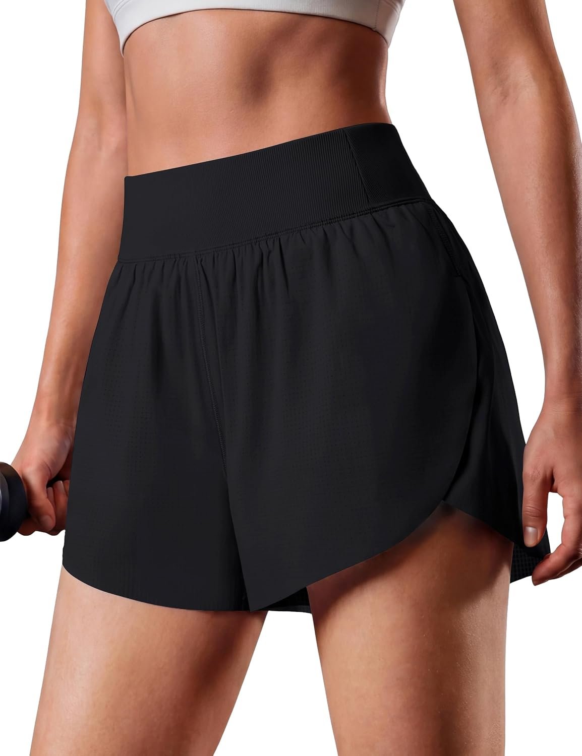 BMJL Running Shorts for Women 2.5″ Mesh Athletic Workout Gym Shorts with Liner Quick Dry Dolphin Hem Dolphin Hem