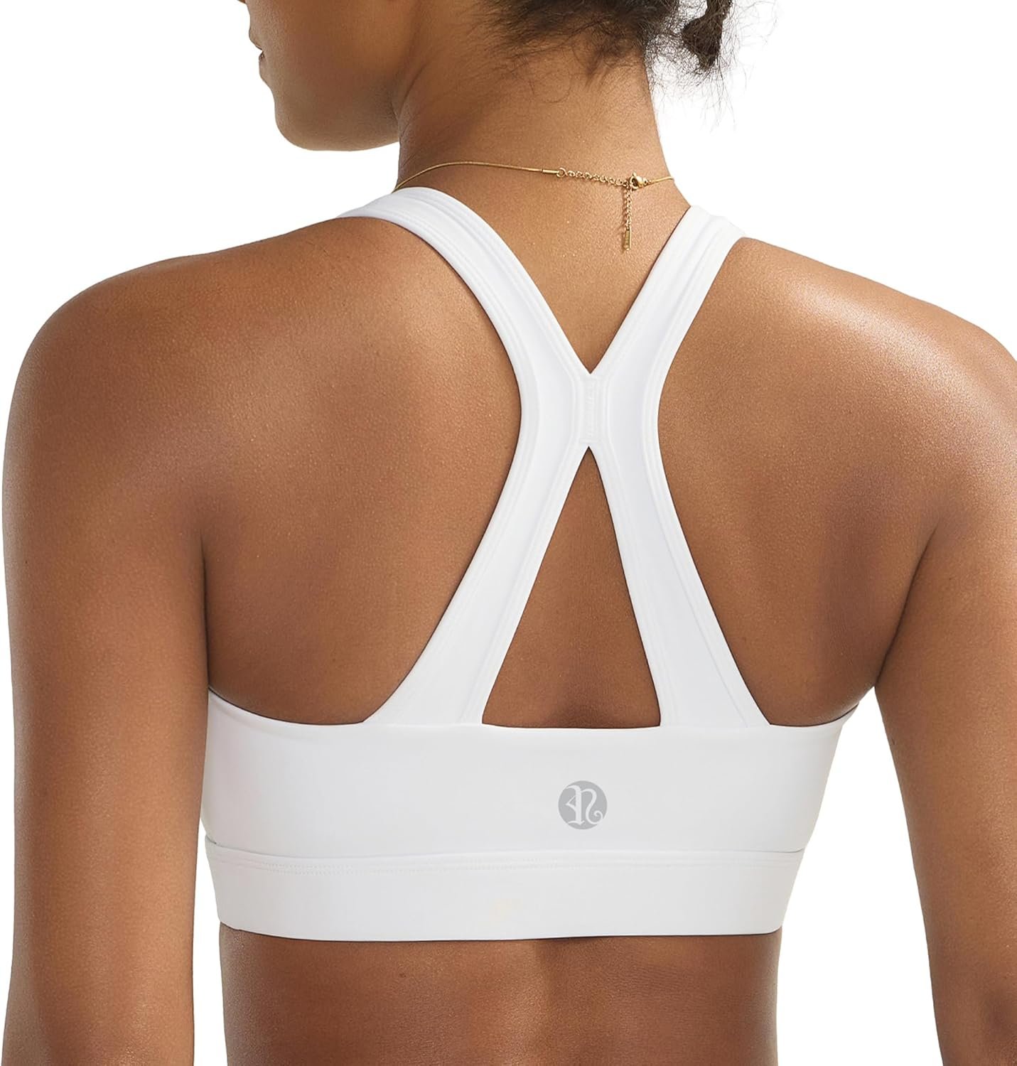 RUNNING GIRL Sports Bras for Women High Support, V Neck Molded Cup High Impact Sports Bra with Sewn in Pads