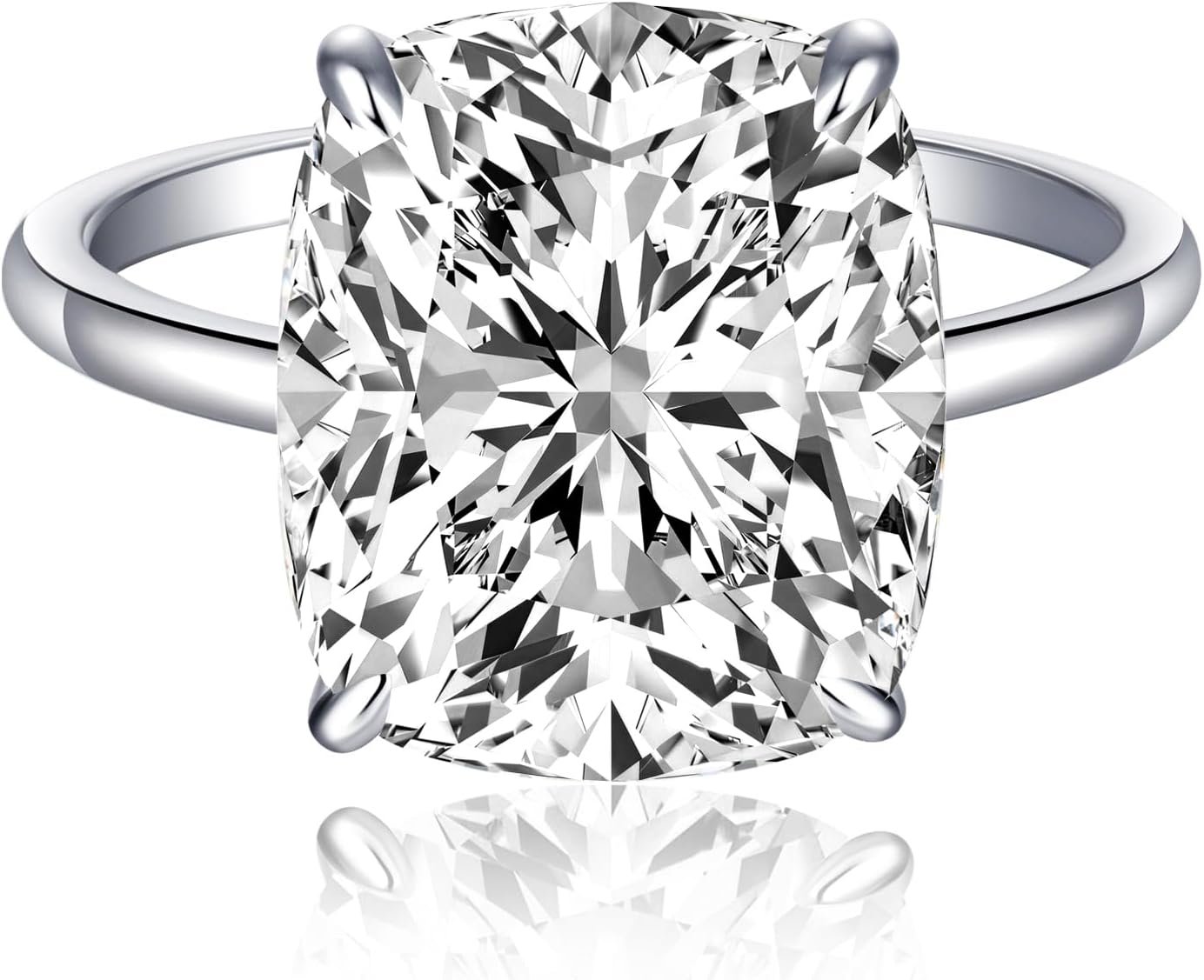AVECON 3CT/5CT Elongated Cushion Cut Engagement Ring for Women, Promise Wedding Cubic Zirconia 14K Gold/White Gold Plated Band Size 5-9