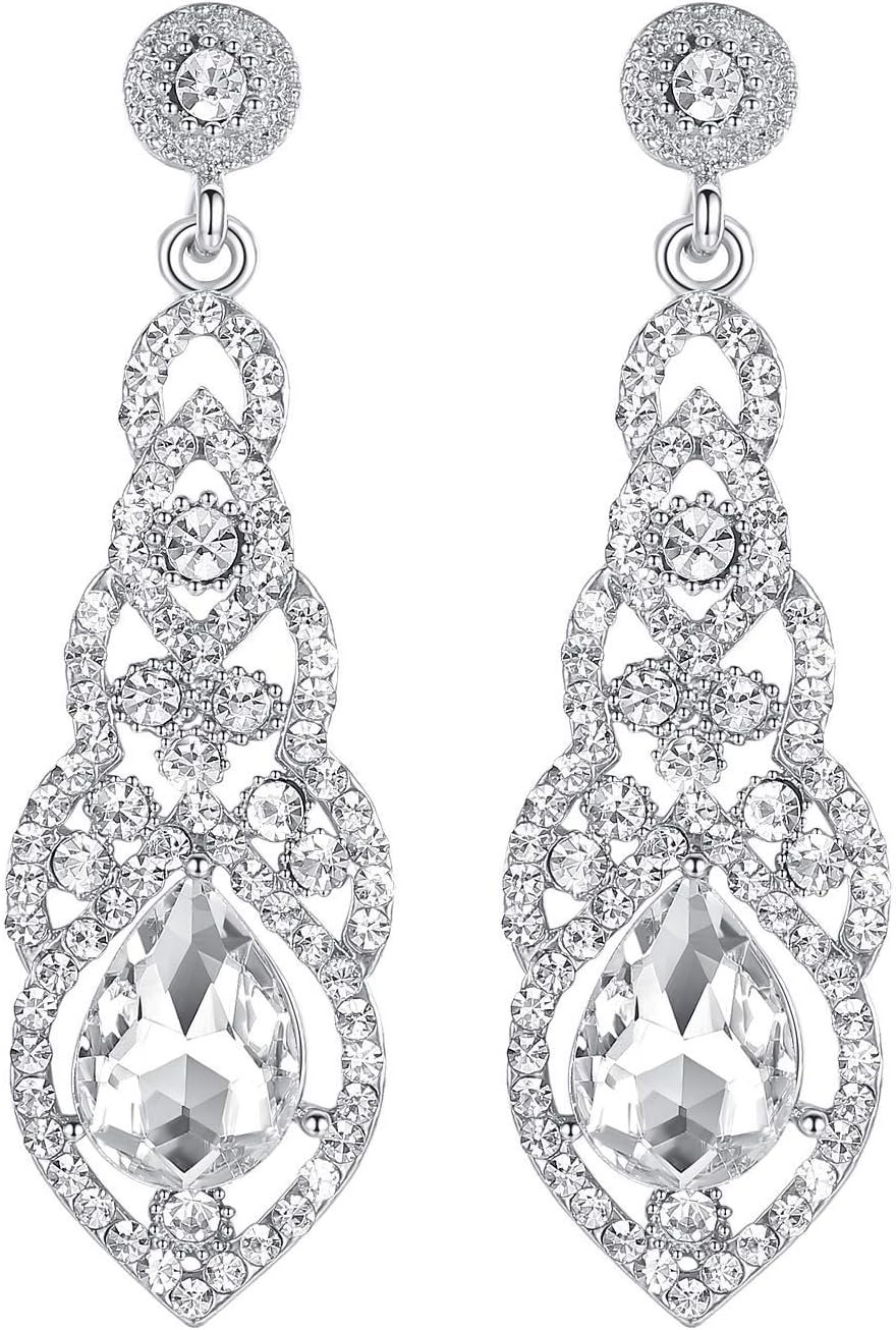 Women’s Alloy Teardrop Crystal Chandelier Dangle Earrings