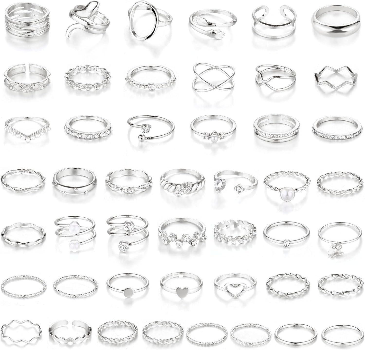 CHICUTIE Gold Knuckle Rings Set For Women Stackable Joint Finger Midi Rings Dainty Cubic Crystal Zirconia Simple Hollow Twist Cute Rings Pack Jewelry Gift