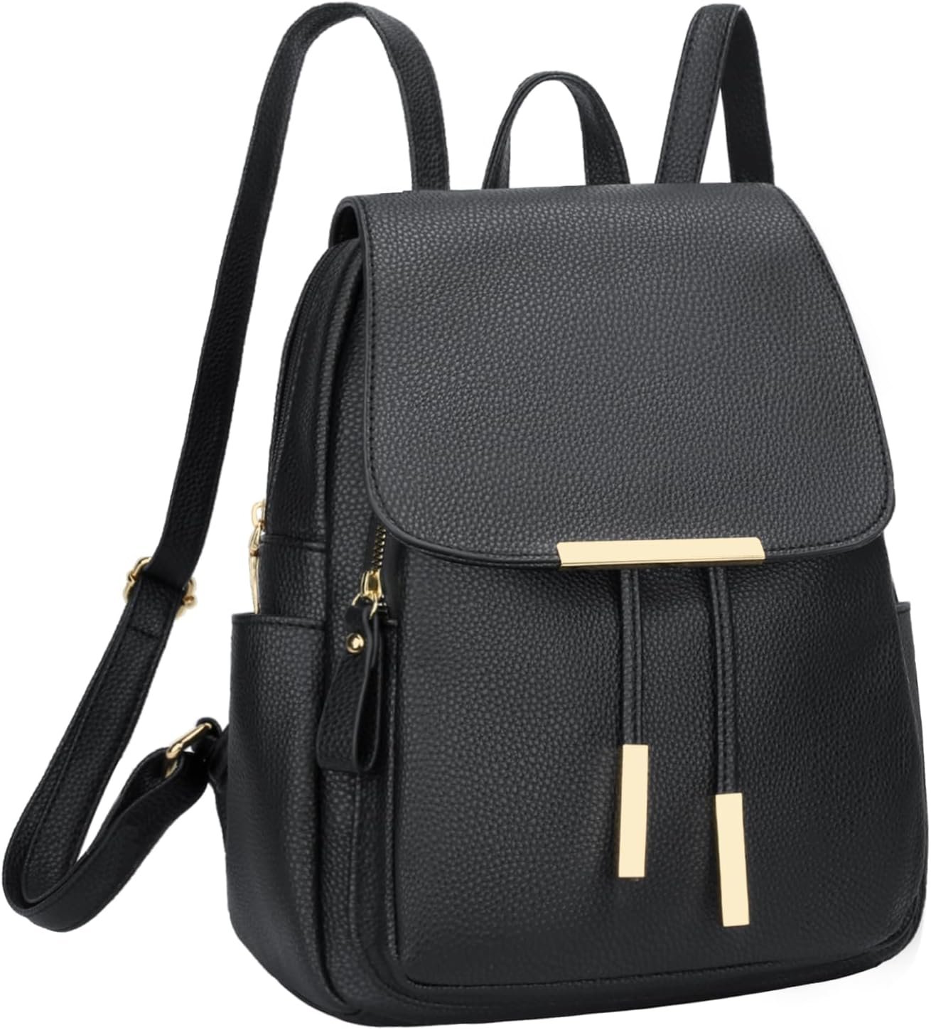 KKXIU Trendy Leather Backpack Purse for Women and Ladies Shoulder Travel Daypacks Bags (A-Black)