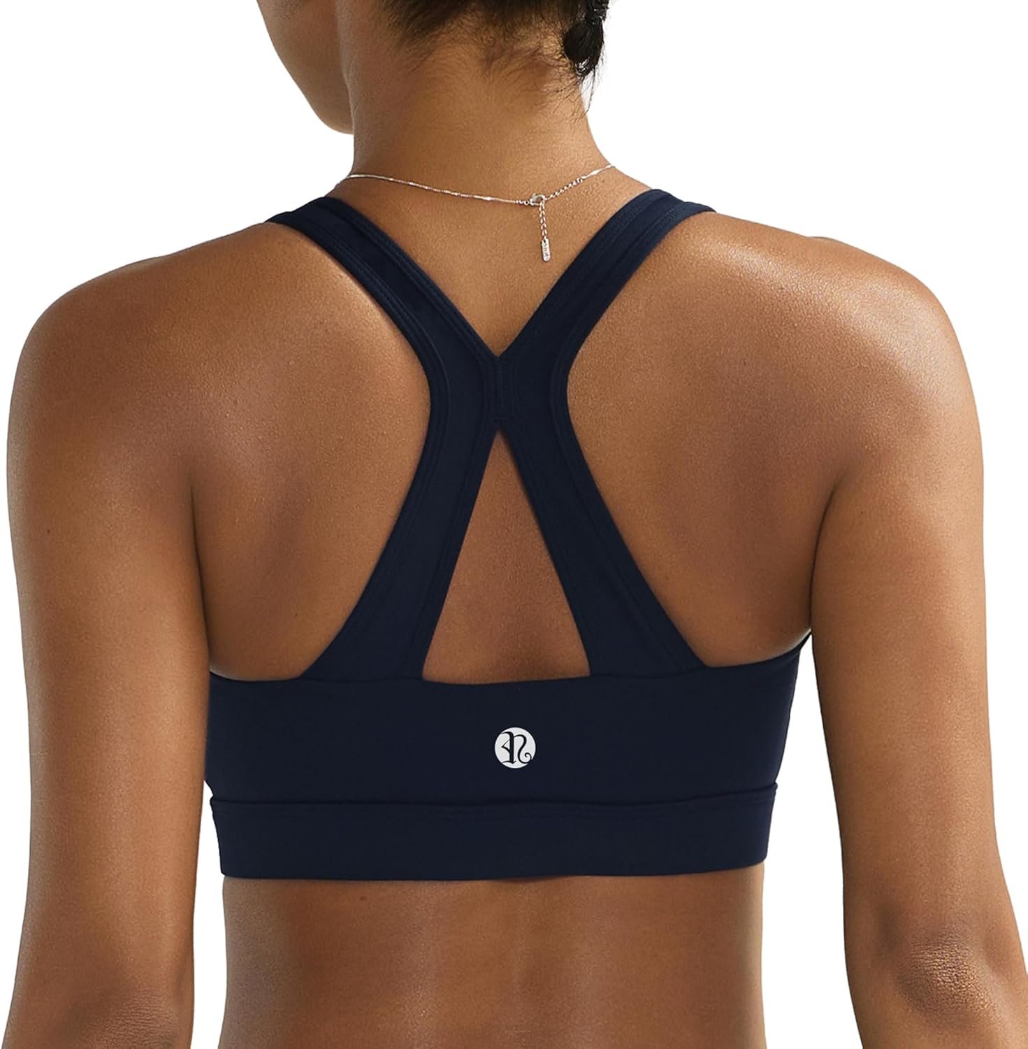 RUNNING GIRL Sports Bras for Women High Support, V Neck Molded Cup High Impact Sports Bra with Sewn in Pads
