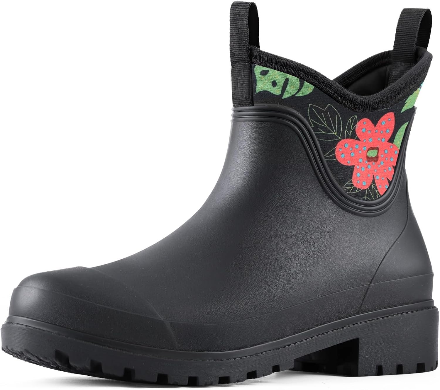 Showave Ankle Rain Boots Women Waterproof Garden Boot Comfort Lined Rubber Mud Chore Booties Slip on Chelsea Rain Footwear