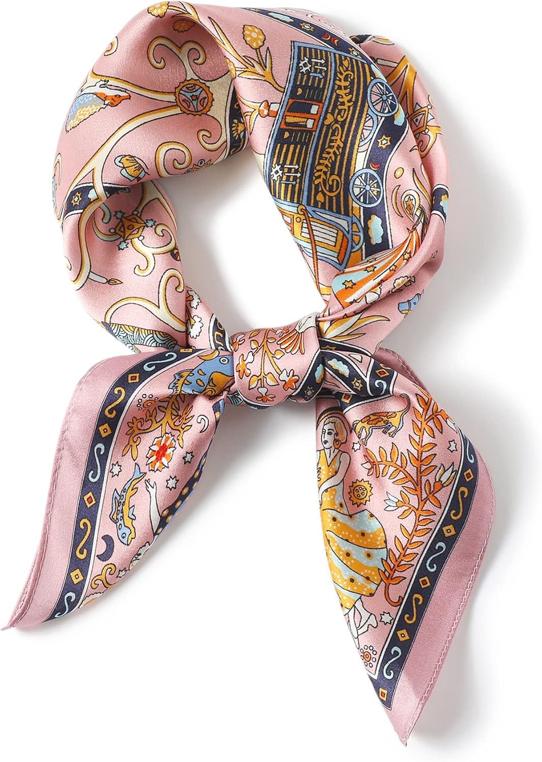 FEIBOON 100% Pure Mulberry Silk Scarfs 26″x26″ Square Scarf Women Neckerchief Headscarf hair scarf bandana Gift Packed