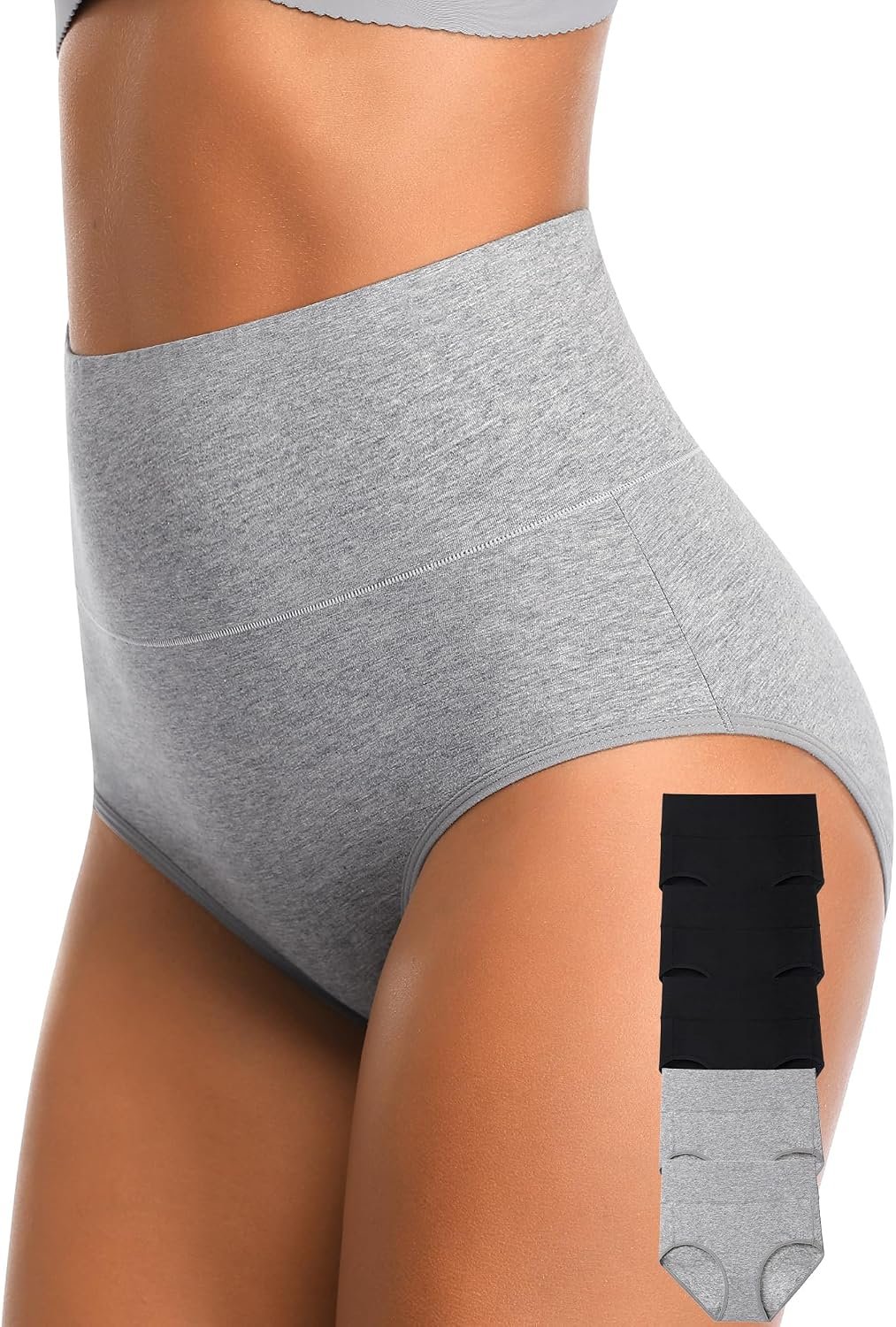 CULAYII Tummy Control Underwear Womens High Waisted Cotton Panties Breathable Full Coverage Postpartum Ladies Briefs
