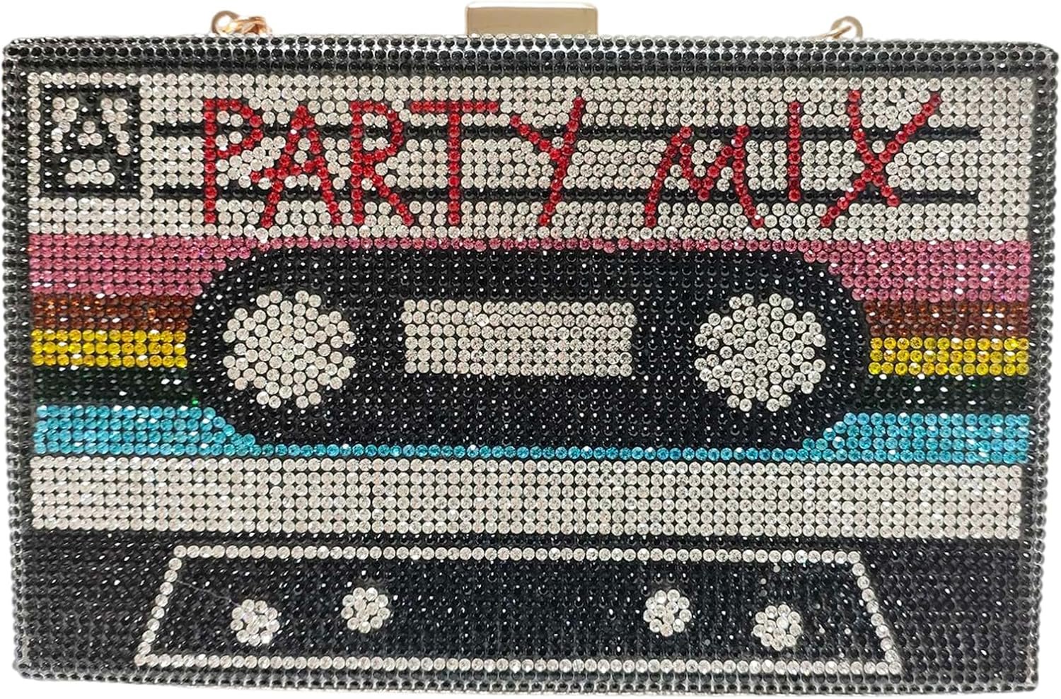 Women Retro Crossbody Bag Rhinestone Fun Unique Evening Clutch Purses for Women