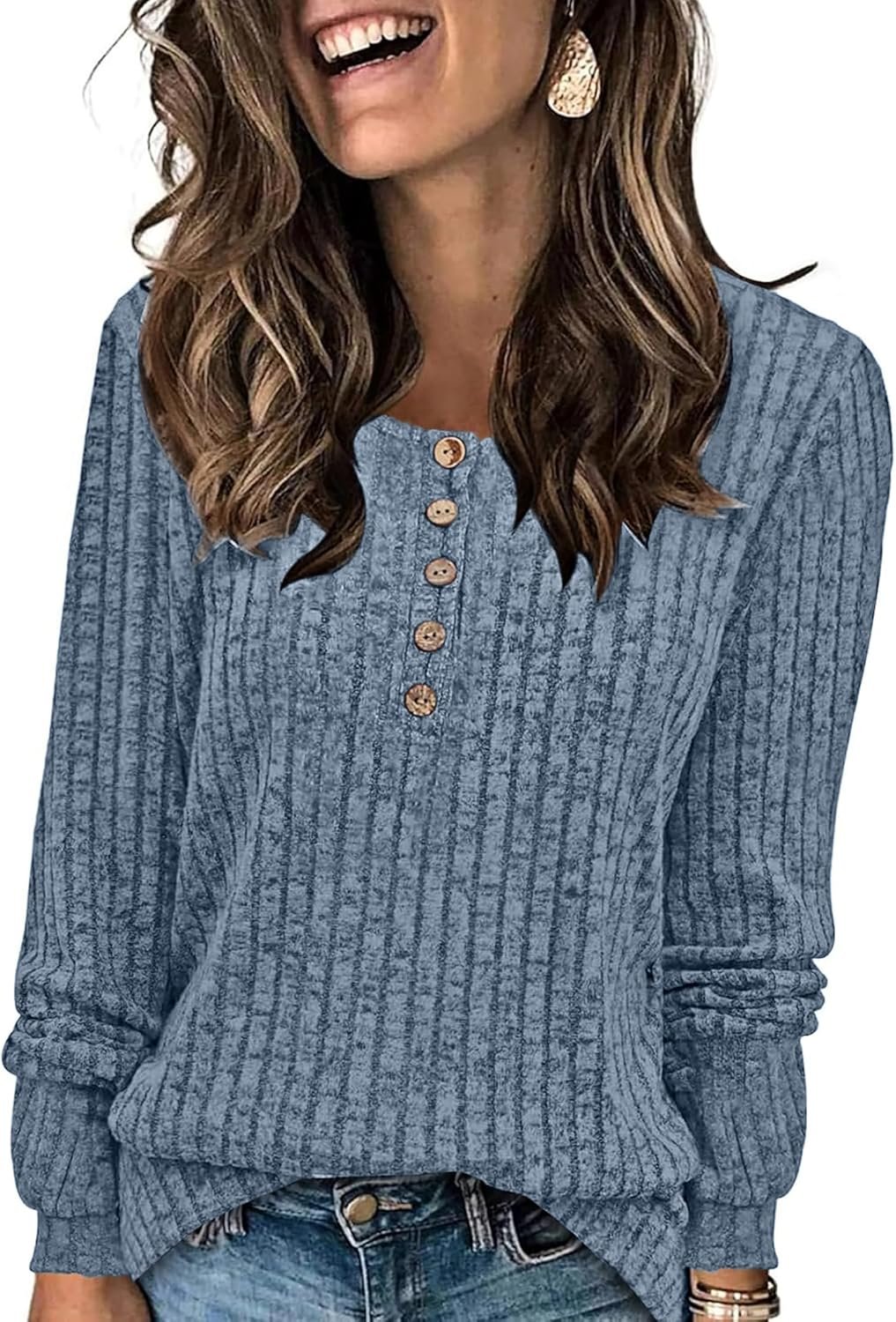 Sweater for Women Winter Clothing Long Sleeve Shirts Fall Fashion Must Haves Comfiest Airport Outfits Trendy