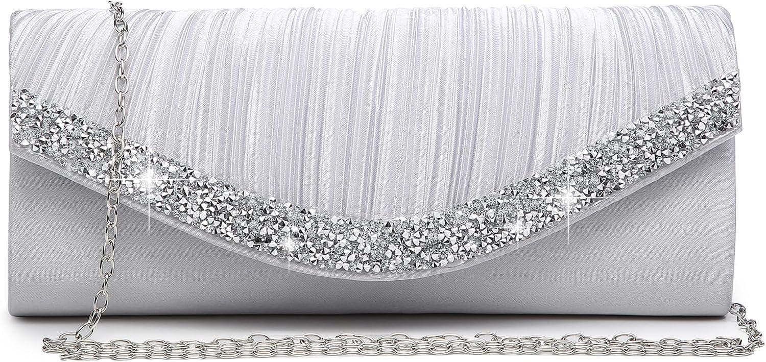 Dasein Clutch Purses for Women Evening Bags Formal Clutches with Rhinestones for Wedding Party Prom Dressy Purse
