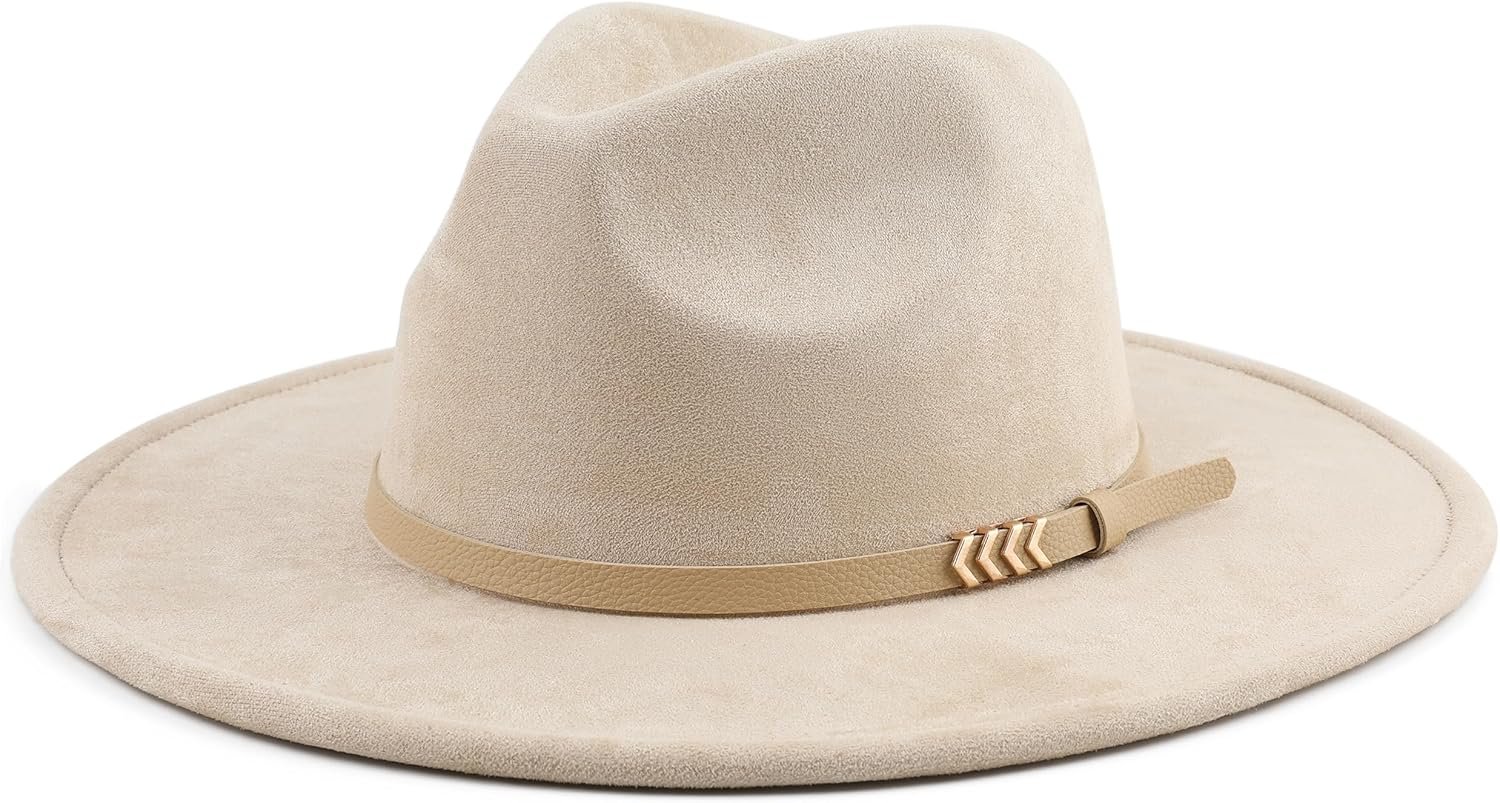 Pro Celia Wide Brim Fedora Hat for Men Women Big Rancher Felt Hat