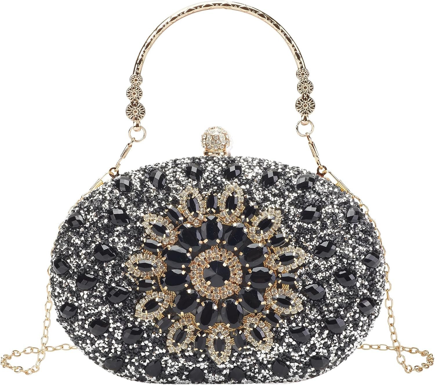 Suhatjia Rhinestone Evening Clutch Purses for Women Evening Weddings,Party Purses Crystal Diamond Glitter Sparkly Handbag