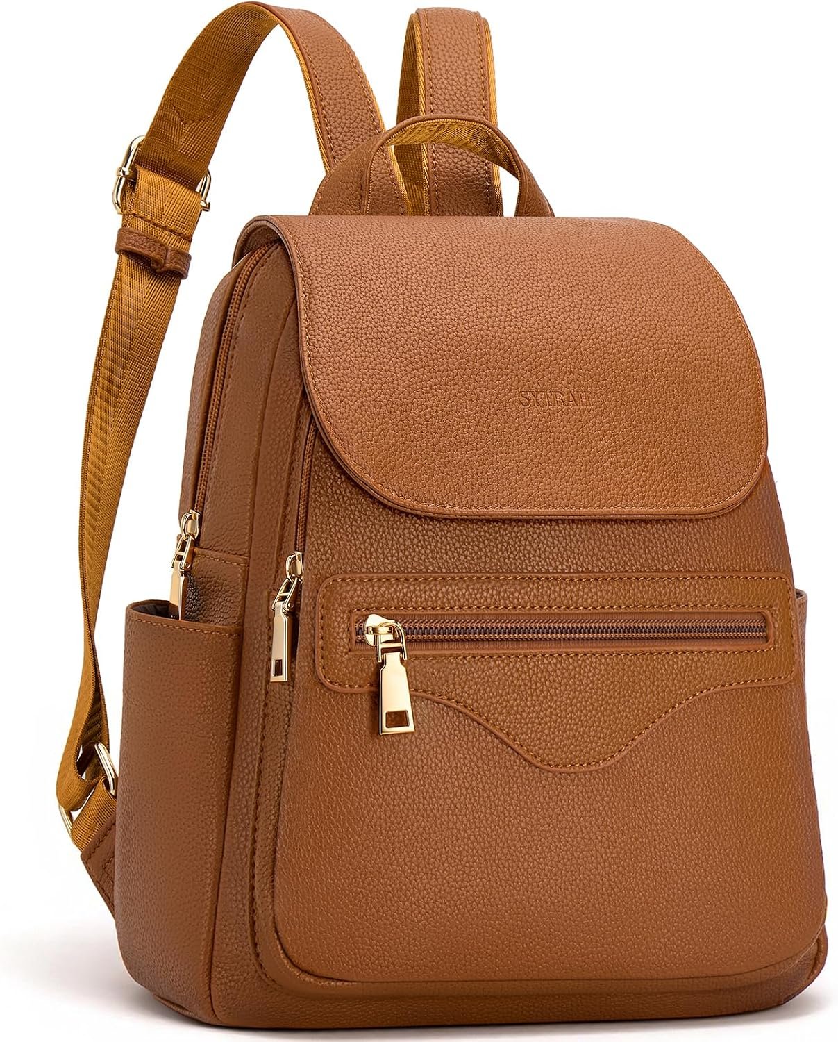 SYTRAH Mini Backpack Purse for Women, Causal Small Backpack with Built-in RFID Wallet & 11″ Tablet Sleeve, Stylish Travel Daypack for Daily Brown