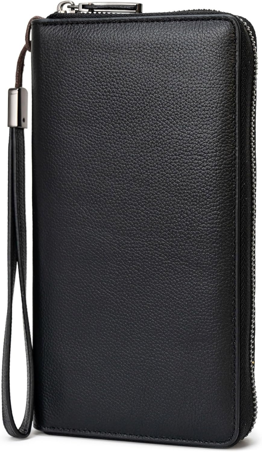 Bveyzi Women RFID Blocking Wallet Leather Zip Around Phone Clutch Large Capacity Ladies Travel Purse Wristlet | RFID Blocking
