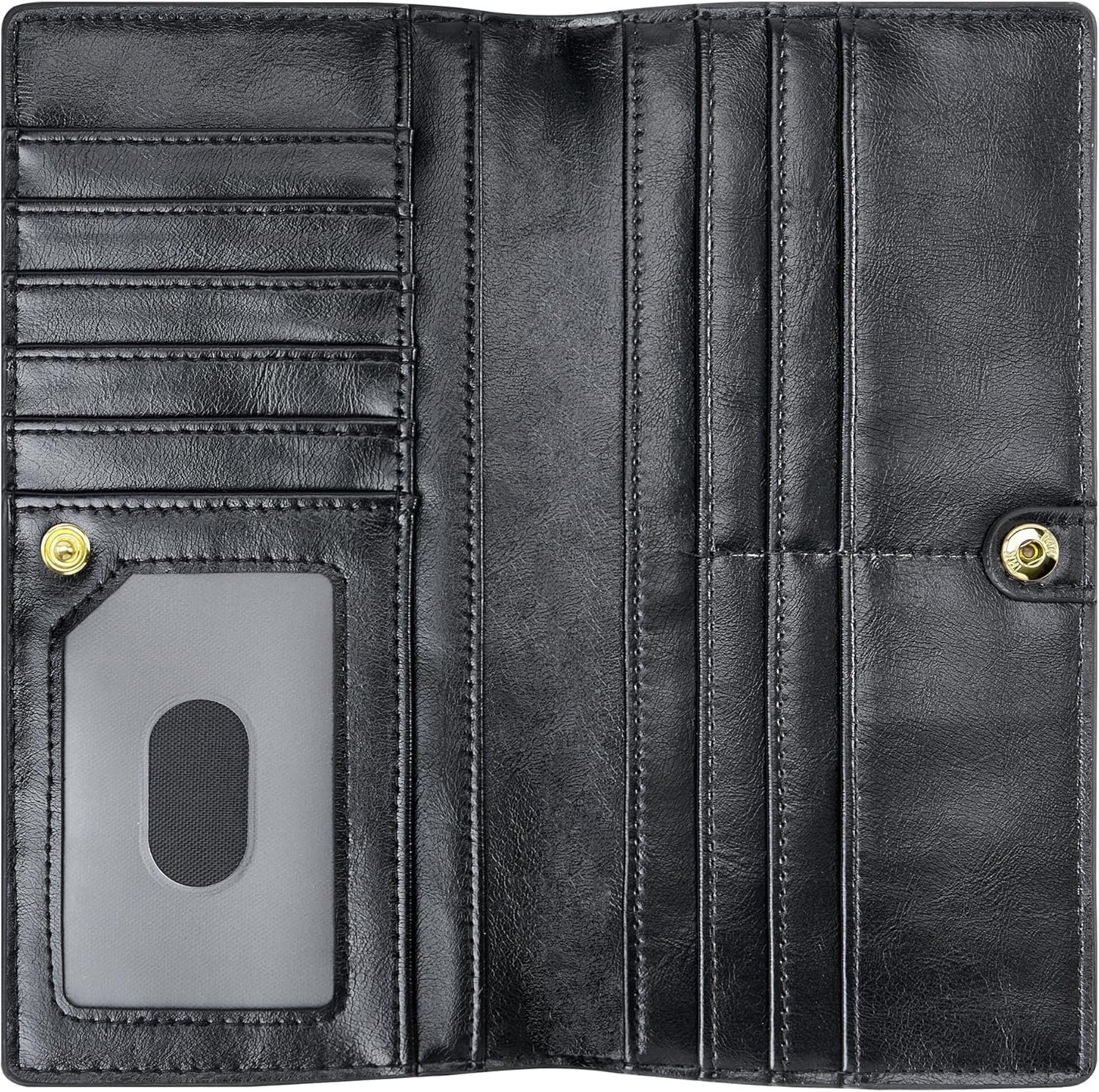 Airkit Slim Women’s Wallet, Thin RFID Blocking Wallet for Ladies, Minimalist Credit Card Holder with Zipper Pocket, Glossy Black