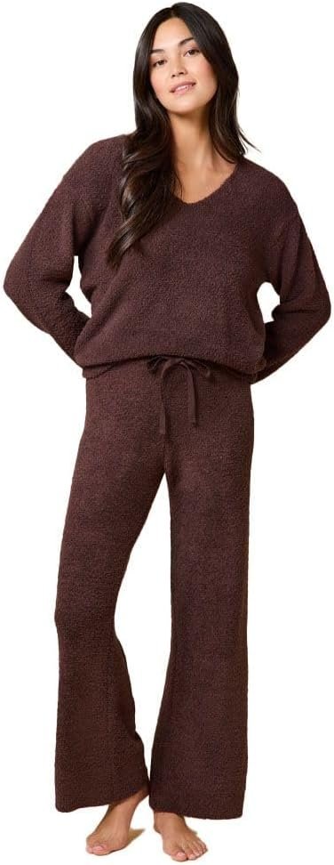 Softies Marshmallow V-Neck Lounge Set for Women – Ultra Soft 2-Piece Pajama Set, Cozy Sleepwear and Relaxed Travel Outfit