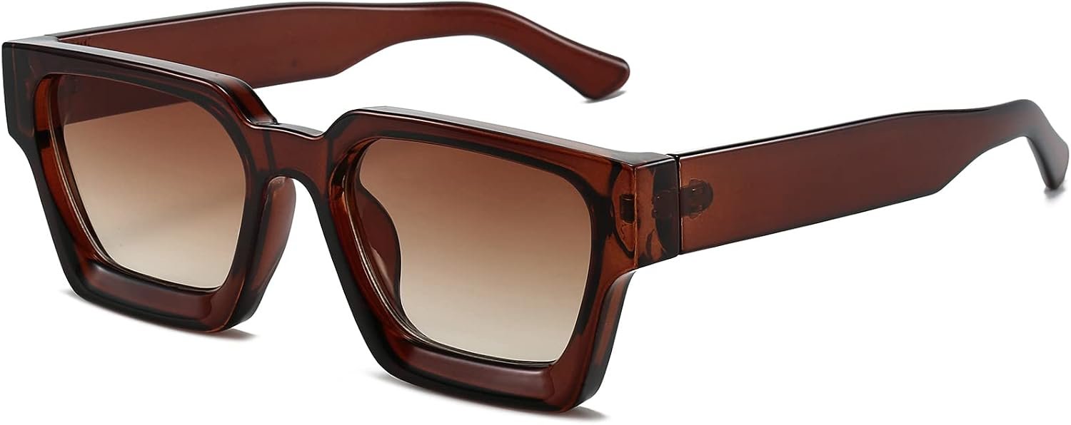 AIEYEZO Square Sunglasses for Women Men Square Thick Frame Sun Glasses Simple Designer Style Shades