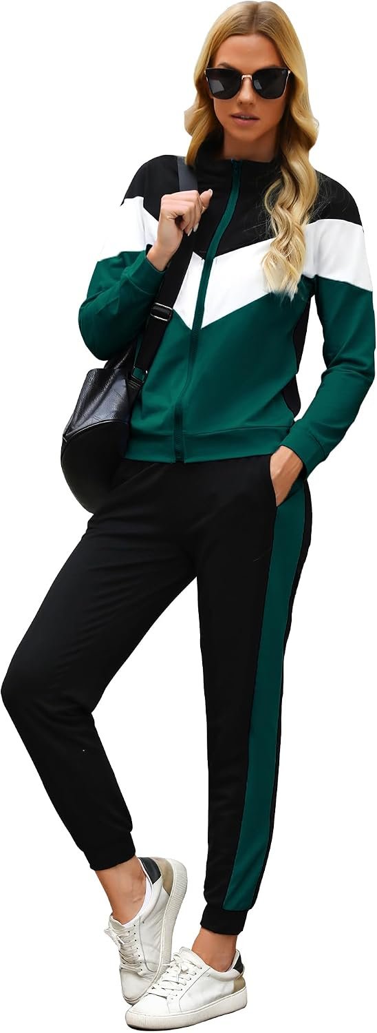 Marvmys Women’s Tracksuit Set 2 Piece Sweatsuit Outfits Long Sleeve Zip Up Lounge Jogger Set with Pocket