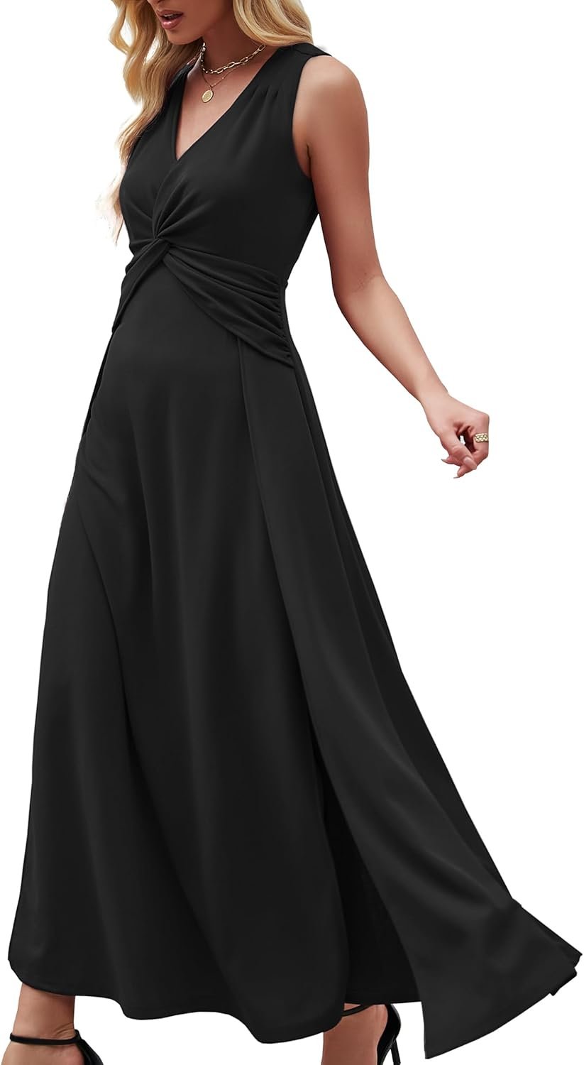 XEB Wedding Guest Dresses for Women 2026 V Neck Formal Dresses for Women Sleeveless Evening