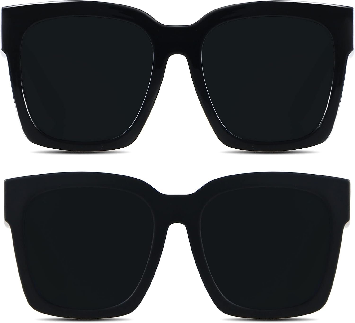 ANDWOOD Oversized Sunglasses for Women Big Large Square Wide Frame Shades Retro Trendy Fashion UV Protection