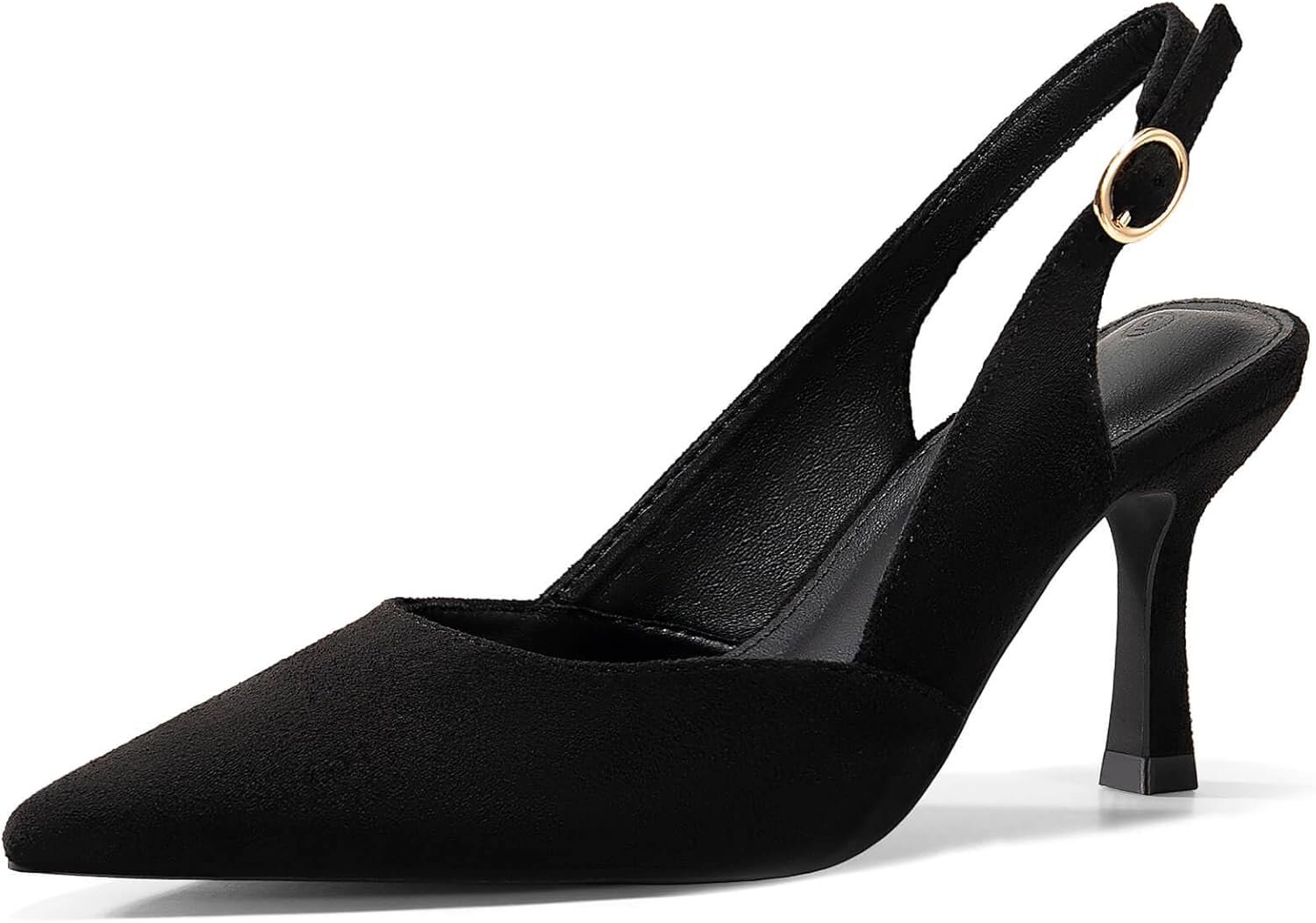 Rilista Women’s Slingback Kitten Heels Closed Pointed Toe Backless Wedding Party Dress Pumps Shoes