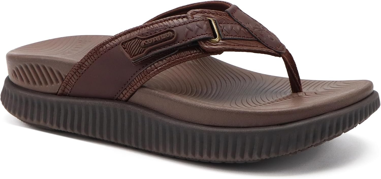 KuaiLu Womens Orthotic Cushion Flip Flops Sport Recovery Walking Sandals for Women with Comfortable Arch Support – Adjustable Flatform Slip On Indoor Outdoor For Summer Casual