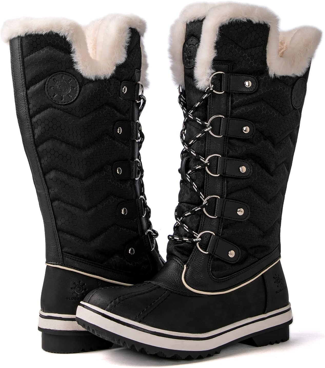 kingshow Globalwin Women’s Snow Boots – Mid-Calf-Length Winter Boots For Women with Faux Fur Lining, Insulated Cold Weather Protection, and Non-Slip Traction Sole