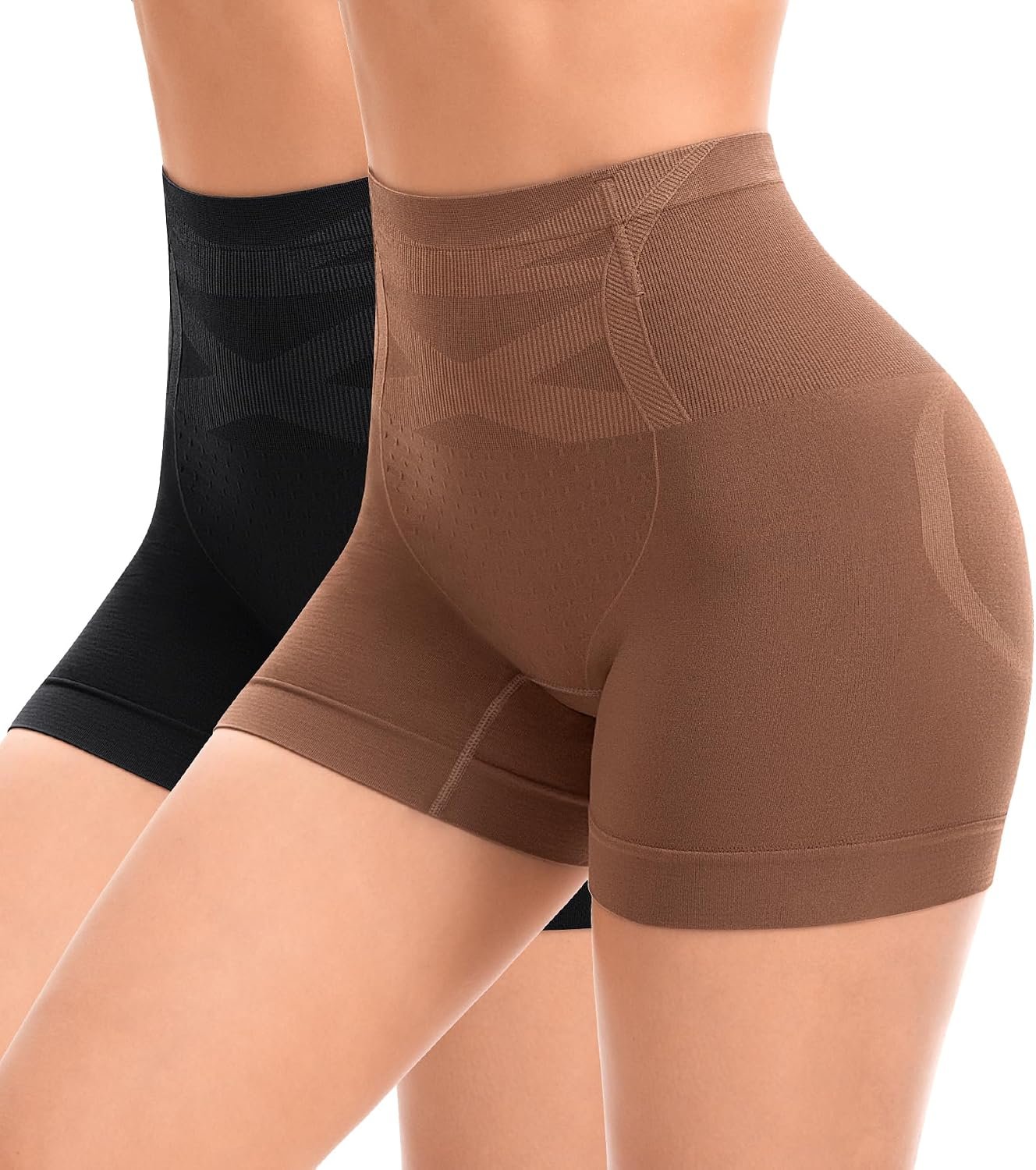 Slip Shorts for Under Dresses Seamless Shaping Boyshorts Panties Tummy Control Underwear Shapewear for Women 2 Pack